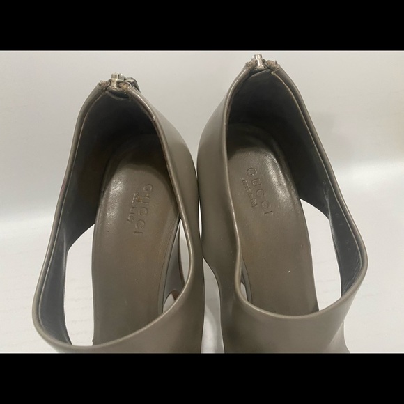 AUTH GUCCI CLEMENCE WOODEN PLATFORM WEDGE SANDALS PUMP HEELS BOOTIES BOOTS $990! - Picture 4 of 13